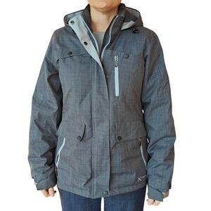 Arctix Women’s Gray Insulated Ski Jacket Waterproof Hooded Size M
